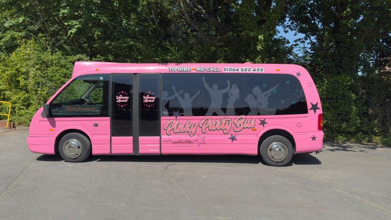 Pink Party Bus Exterior